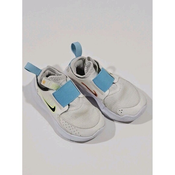 Nike flex runner toddler girl boy size 8c white blue - Picture 1 of 9